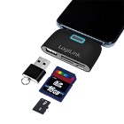 Productafbeelding LogiLink Card Reader SD/microSD + Hub