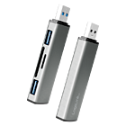 Productafbeelding LogiLink 2 Port Hub, USB-A --> USB-A 3.2 + cardreader Passief