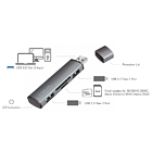 Productafbeelding LogiLink 2 Port Hub, USB-A --> USB-A 3.2 + cardreader Passief