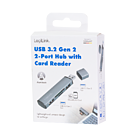 Productafbeelding LogiLink 2 Port Hub, USB-A --> USB-A 3.2 + cardreader Passief