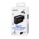 Productafbeelding LogiLink 230V 1xUSB-C 15W + 3xUSB-A 12W