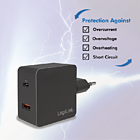 Productafbeelding LogiLink 230V 1xUSB-C 18W + 1xUSB-A 18W