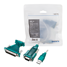 Productafbeelding LogiLink USB-A 2.0 (M) --> Serieel (M) incl. 25-pin Adapter (M) 1,3m