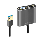 Productafbeelding LogiLink USB 3.0 (M) --> HDMI (F) Adapter / VGA (F)