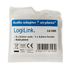 Productafbeelding LogiLink vliegtuig jack 1x <--> 1x 3,5 mini jack Adapter
