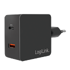 Productafbeelding LogiLink 230V 1xUSB-C 18W + 1xUSB-A 18W