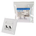 Productafbeelding LogiLink Inbouwdoos 2xKeystone Module Signal Wit