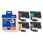 Productafbeelding Brother LC-521VAL Value Pack 4x 500 pagina´s (Origineel)